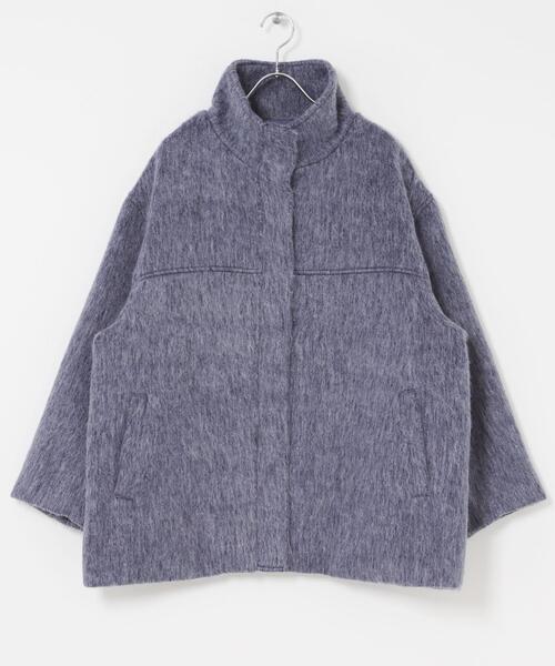 ITEMS URBANRESEARCH（アイテムズ アーバンリサーチ）の「スタンドカラーオーバージャケット（その他アウター・レディース・キャメル/グレー/ブルー・FREE）」の13枚目の写真