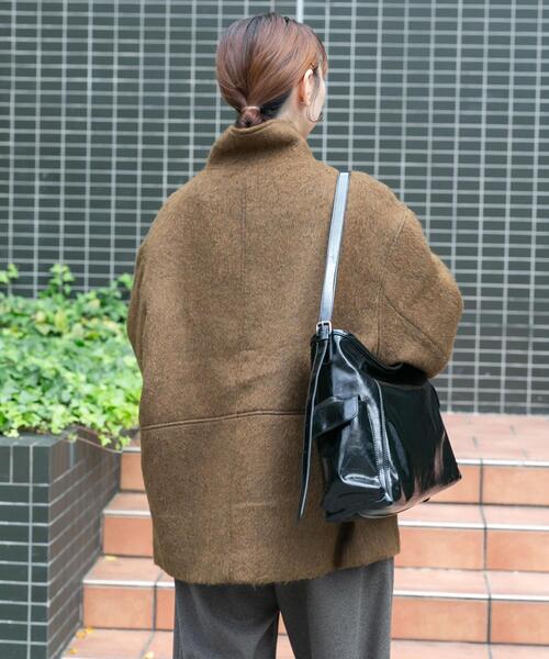 ITEMS URBANRESEARCH（アイテムズ アーバンリサーチ）の「スタンドカラーオーバージャケット（その他アウター・レディース・キャメル/グレー/ブルー・FREE）」の17枚目の写真