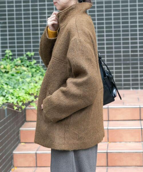 ITEMS URBANRESEARCH（アイテムズ アーバンリサーチ）の「スタンドカラーオーバージャケット（その他アウター・レディース・キャメル/グレー/ブルー・FREE）」の18枚目の写真