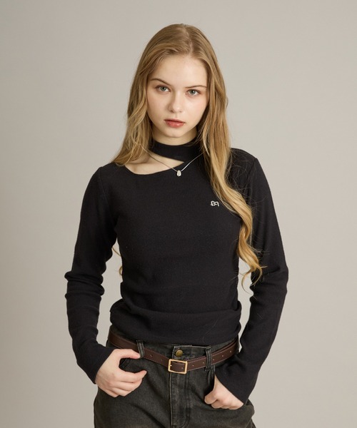 apres jour mignon(アプレジュールミニョン)の「カットデザイントップス(Tシャツ/カットソー・レディース・ボルドー/ブラック/グレー・フリー/LARGE)」の16枚目の写真