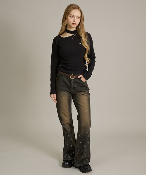 apres jour mignon(アプレジュールミニョン)の「カットデザイントップス(Tシャツ/カットソー・レディース・ボルドー/ブラック/グレー・フリー/LARGE)」の19枚目の写真