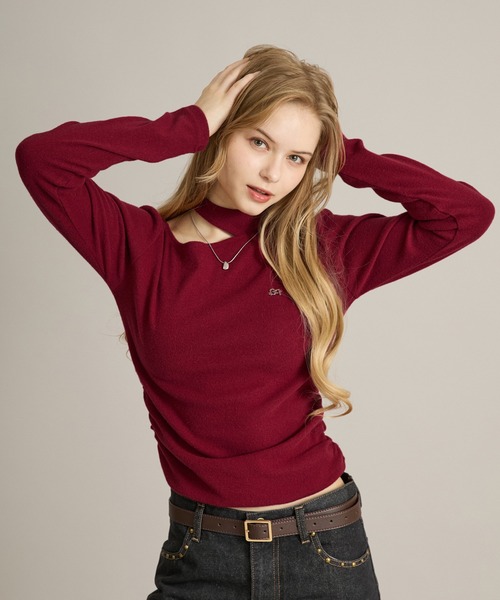 apres jour mignon(アプレジュールミニョン)の「カットデザイントップス(Tシャツ/カットソー・レディース・ボルドー/ブラック/グレー・フリー/LARGE)」の8枚目の写真