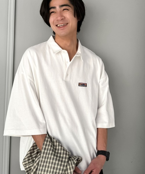 Java（ジャバ）の「《JaVaジャバコラボ》ヘビロテ確定。綿100％ヘビーウェイト素材スーパーワイドシルエット衿ポロシャツ（ポロシャツ・メンズ・ベージュ/ホワイト/ブラック・LARGE/SMALL/MEDIUM）」の9枚目の写真