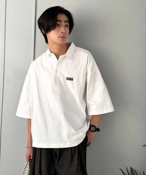 Java（ジャバ）の「《JaVaジャバコラボ》ヘビロテ確定。綿100％ヘビーウェイト素材スーパーワイドシルエット衿ポロシャツ（ポロシャツ・メンズ・ベージュ/ホワイト/ブラック・LARGE/SMALL/MEDIUM）」の12枚目の写真