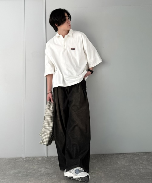 Java（ジャバ）の「《JaVaジャバコラボ》ヘビロテ確定。綿100％ヘビーウェイト素材スーパーワイドシルエット衿ポロシャツ（ポロシャツ・メンズ・ベージュ/ホワイト/ブラック・LARGE/SMALL/MEDIUM）」の13枚目の写真