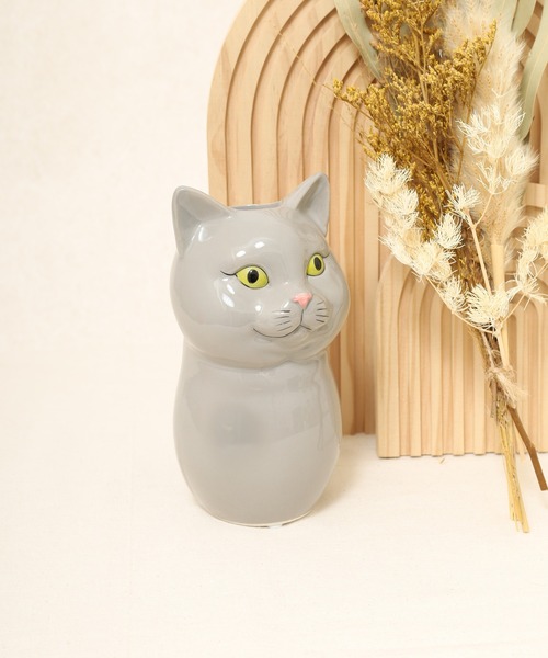 セール】キャットセラミック フラワーポット L（インテリア雑貨