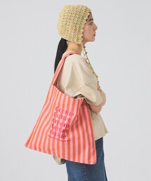 beej（ビージ）の「【別注】beej / 刺繍 ストライプ トート バッグ（トートバッグ）」