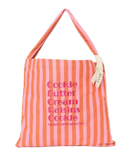 beej（ビージ）の「【別注】beej / 刺繍 ストライプ トート バッグ（トートバッグ・レディース・オレンジ/ブラック・ONE SIZE）」の19枚目の写真