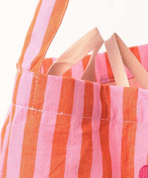 beej（ビージ）の「【別注】beej / 刺繍 ストライプ トート バッグ（トートバッグ・レディース・オレンジ/ブラック・ONE SIZE）」の5枚目の写真