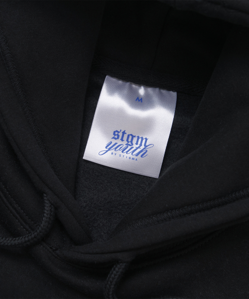 STIGMA（スティグマ）の「[STGM youth] BABY HOODIE BLK（パーカー・メンズ・その他・SMALL/MEDIUM/LARGE/X-LARGE）」の3枚目の写真