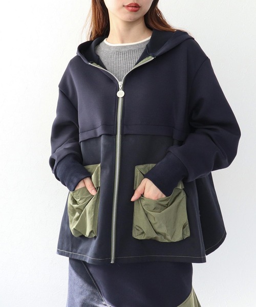 Cepica（セピカ）の「【MARECHAL TERRE / マルシャルテル】ポケットフーディー（パーカー・レディース・ネイビー・FREE）」の2枚目の写真