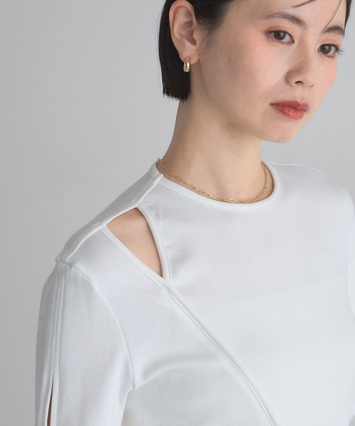 ARVELLIA（アルベリア）の「CUTTING TOPS（Tシャツ/カットソー・レディース・ブラック/ホワイト・M）」の10枚目の写真