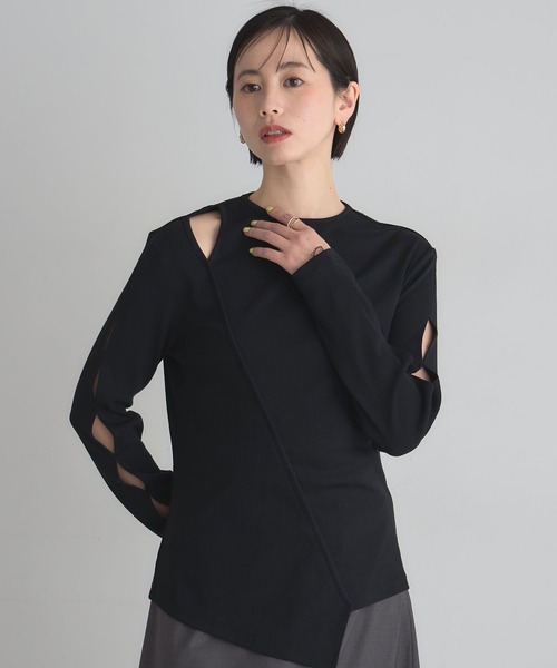 ARVELLIA（アルベリア）の「CUTTING TOPS（Tシャツ/カットソー・レディース・ブラック/ホワイト・M）」の15枚目の写真