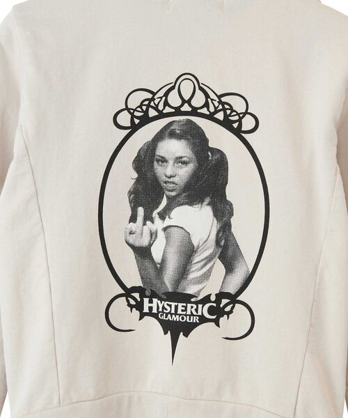 HYSTERIC GLAMOUR（ヒステリックグラマー）の「FINGER GIRL ショート丈パーカー（パーカー・レディース・ブラック/パープル/ベージュ・FREE）」の8枚目の写真