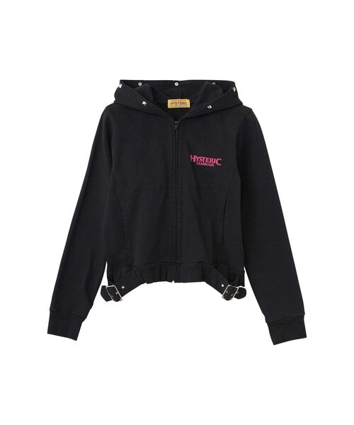 HYSTERIC GLAMOUR（ヒステリックグラマー）の「FINGER GIRL ショート丈パーカー（パーカー・レディース・ブラック/パープル/ベージュ・FREE）」の12枚目の写真