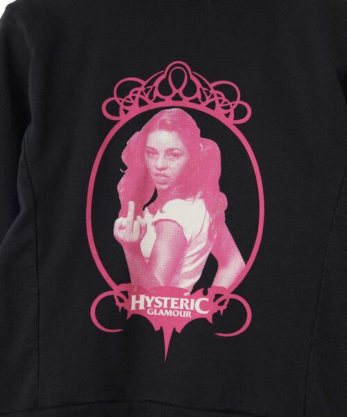 HYSTERIC GLAMOUR（ヒステリックグラマー）の「FINGER GIRL ショート丈パーカー（パーカー・レディース・ブラック/パープル/ベージュ・FREE）」の6枚目の写真