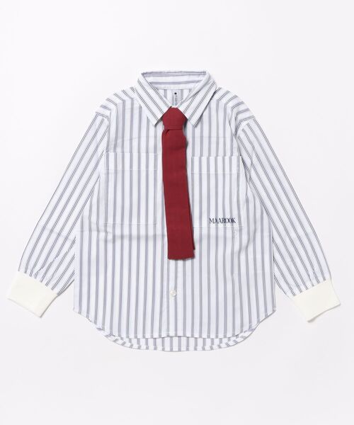 maarook（マルーク）の「ブロードストライプネクタイ付きシャツ（シャツ/ブラウス・キッズ・ブルー・120cm/130cm/110cm）」の18枚目の写真