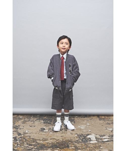 maarook（マルーク）の「ブロードストライプネクタイ付きシャツ（シャツ/ブラウス・キッズ・ブルー・120cm/130cm/110cm）」の3枚目の写真