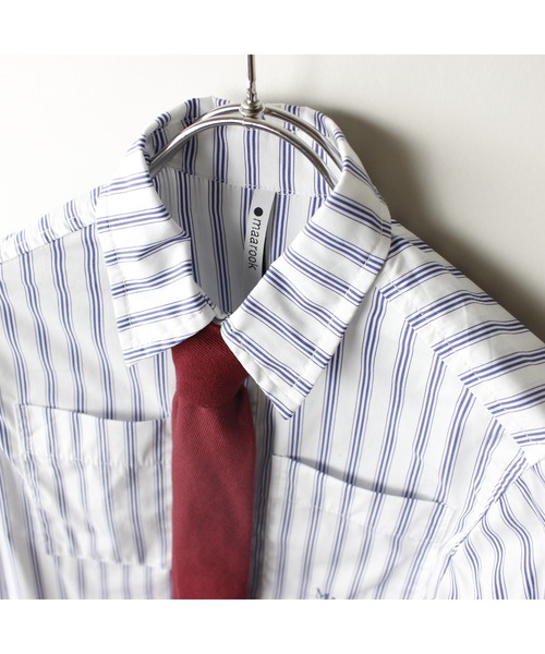 maarook（マルーク）の「ブロードストライプネクタイ付きシャツ（シャツ/ブラウス・キッズ・ブルー・120cm/130cm/110cm）」の9枚目の写真