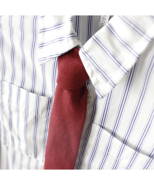 maarook（マルーク）の「ブロードストライプネクタイ付きシャツ（シャツ/ブラウス・キッズ・ブルー・120cm/130cm/110cm）」の11枚目の写真