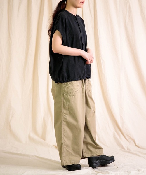 prit（プリット）の「[prit] 綿バガス和紙天竺 2way裾ヒモビッグポンチョカーデ（シャツ/ブラウス・レディース・オフホワイト/グレー/ブラック・FREE）」の15枚目の写真