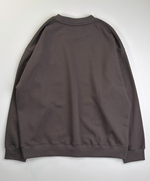 T-MAC キツネのぞき刺繍 オーバーサイズ 裏毛スウェット クルー