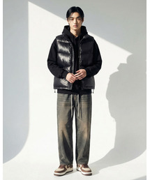 APOSTROPHE COMMA（アポストロフィコンマ）の「ハイグロッシーアングルダウンベスト（ブラック）（ダウンベスト）」