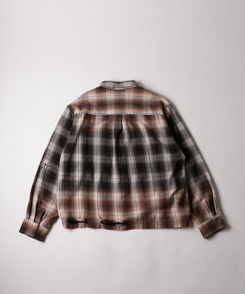 WHO'S WHO gallery（フーズフーギャラリー）の「【FromVintage】ダメージチェックシャツ（シャツ/ブラウス・メンズ・ブラック/ブルー・FREE）」の22枚目の写真