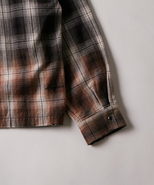 WHO'S WHO gallery（フーズフーギャラリー）の「【FromVintage】ダメージチェックシャツ（シャツ/ブラウス・メンズ・ブラック/ブルー・FREE）」の15枚目の写真