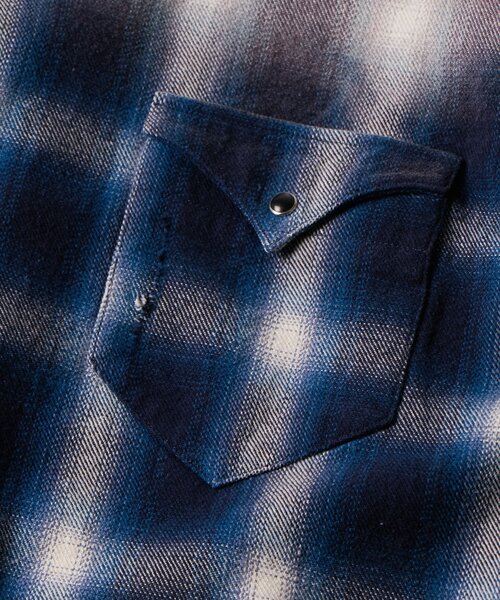 WHO'S WHO gallery（フーズフーギャラリー）の「【FromVintage】ダメージチェックシャツ（シャツ/ブラウス・メンズ・ブラック/ブルー・FREE）」の14枚目の写真