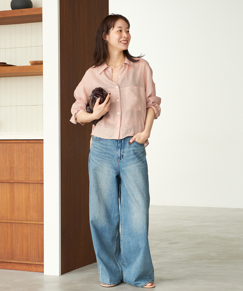 plage(プラージュ)の「《追加》RAMIE LYOCELL CROPPED シャツ(シャツ/ブラウス・レディース・ピンク/ホワイト・FREE)」の16枚目の写真