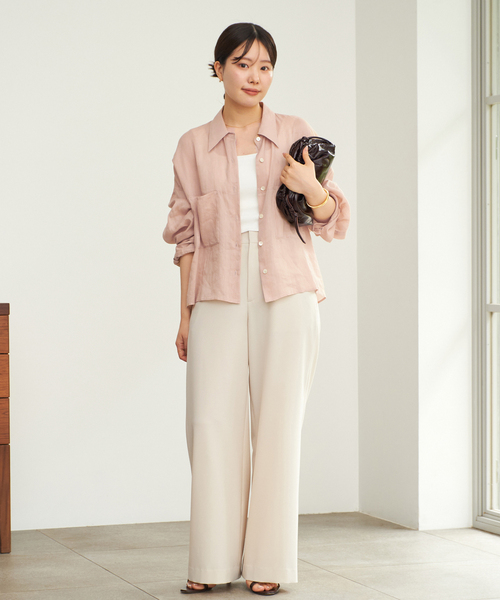 plage(プラージュ)の「《追加》RAMIE LYOCELL CROPPED シャツ(シャツ/ブラウス・レディース・ピンク/ホワイト・FREE)」の17枚目の写真