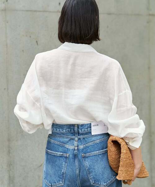 plage(プラージュ)の「《追加》RAMIE LYOCELL CROPPED シャツ(シャツ/ブラウス・レディース・ピンク/ホワイト・FREE)」の4枚目の写真