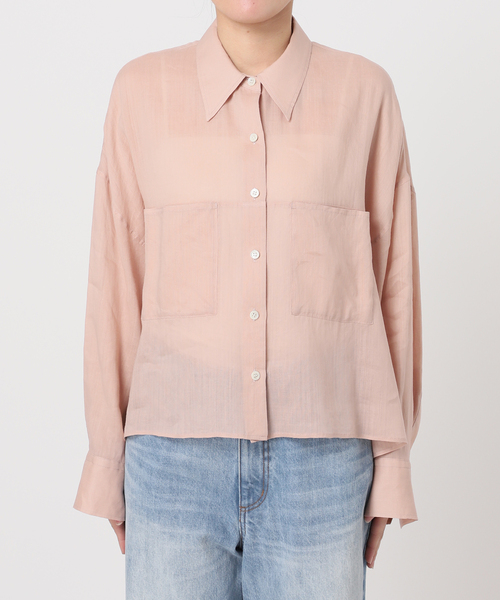 plage(プラージュ)の「《追加》RAMIE LYOCELL CROPPED シャツ(シャツ/ブラウス・レディース・ピンク/ホワイト・FREE)」の12枚目の写真