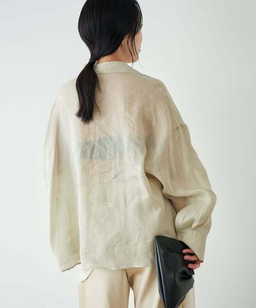 plage(プラージュ)の「《追加》RAMIE LYOCELL CROPPED シャツ(シャツ/ブラウス・レディース・ピンク/ホワイト・FREE)」の18枚目の写真