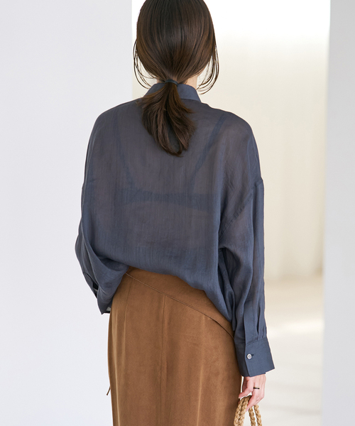 plage（プラージュ）の「《追加》RAMIE LYOCELL CROPPED シャツ（シャツ/ブラウス・レディース・ピンク/ホワイト・FREE）」の11枚目の写真