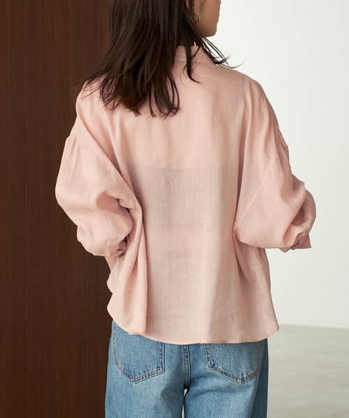 plage（プラージュ）の「《追加》RAMIE LYOCELL CROPPED シャツ（シャツ/ブラウス・レディース・ピンク/ホワイト・FREE）」の18枚目の写真