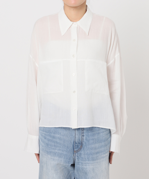 plage（プラージュ）の「《追加》RAMIE LYOCELL CROPPED シャツ（シャツ/ブラウス・レディース・ピンク/ホワイト・FREE）」の21枚目の写真