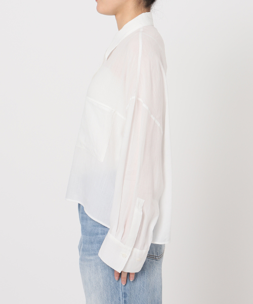 plage（プラージュ）の「《追加》RAMIE LYOCELL CROPPED シャツ（シャツ/ブラウス・レディース・ピンク/ホワイト・FREE）」の22枚目の写真