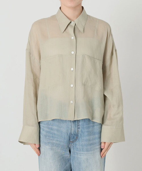 plage（プラージュ）の「《追加》RAMIE LYOCELL CROPPED シャツ（シャツ/ブラウス・レディース・ピンク/ホワイト・FREE）」の5枚目の写真