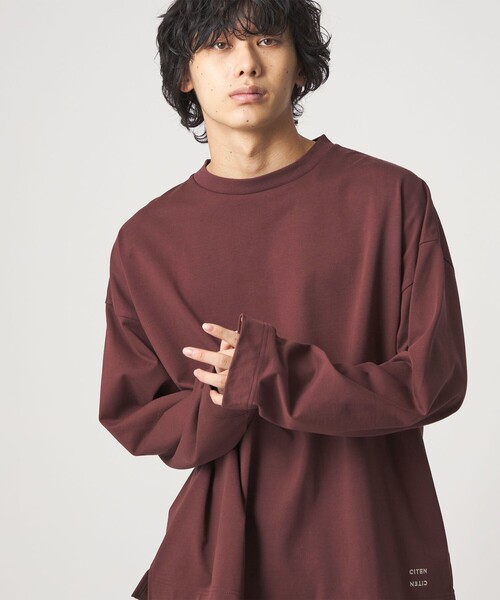 CITEN（シテン）の「＜CITEN＞ヘヴィーウエイトロンT（Tシャツ/カットソー・メンズ・ワイン/ホワイト/ネイビー・S/M/L）」の6枚目の写真