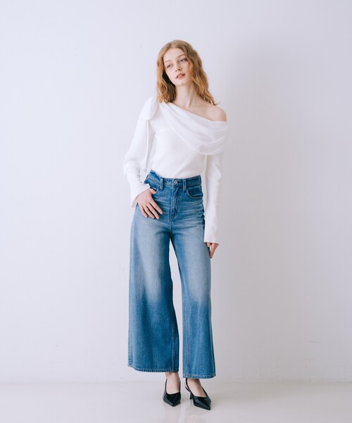 SELFIST（セルフィスト）の「ワンショルダーリボン付きニット　オフショル 2WAY 冬服（ニット/セーター・レディース・ブラック/オフホワイト/ブラック系その他・フリー）」の5枚目の写真