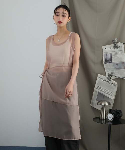 Ulysses(ユリシス)の「シアーレイヤードラップワンピース(ワンピース・レディース・ブラック/ピンク/ホワイト・F)」の21枚目の写真