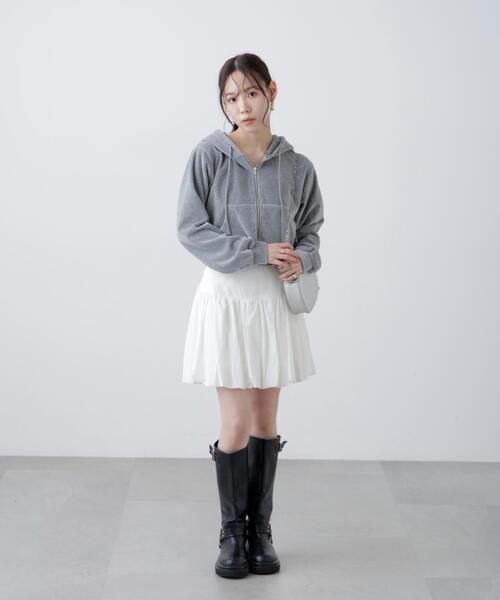 FREE'S MART（フリーズマート）の「Ｗジップベロアパーカー（Tシャツ/カットソー・レディース・グレー/ホワイト・FREE）」の7枚目の写真