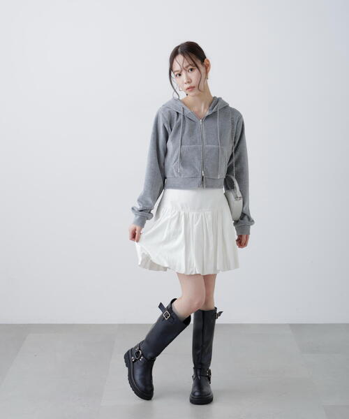 FREE'S MART（フリーズマート）の「Ｗジップベロアパーカー（Tシャツ/カットソー・レディース・グレー/ホワイト・FREE）」の8枚目の写真