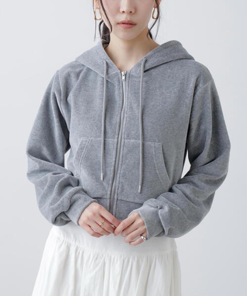 FREE'S MART（フリーズマート）の「Ｗジップベロアパーカー（Tシャツ/カットソー・レディース・グレー/ホワイト・FREE）」の12枚目の写真