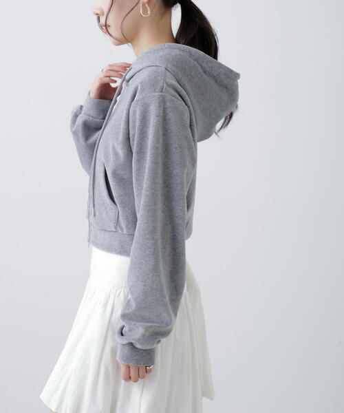 FREE'S MART（フリーズマート）の「Ｗジップベロアパーカー（Tシャツ/カットソー・レディース・グレー/ホワイト・FREE）」の13枚目の写真