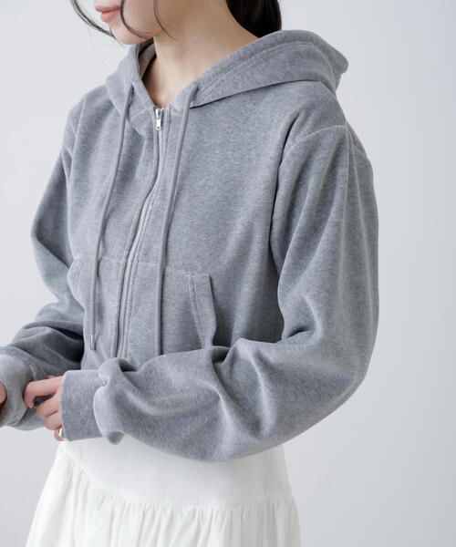 FREE'S MART（フリーズマート）の「Ｗジップベロアパーカー（Tシャツ/カットソー・レディース・グレー/ホワイト・FREE）」の18枚目の写真