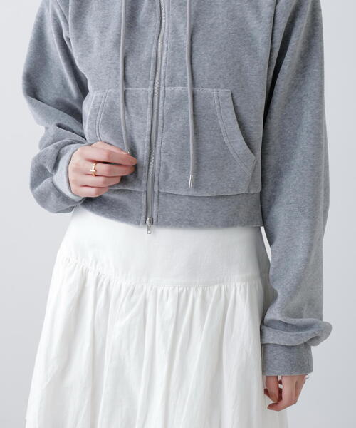 FREE'S MART（フリーズマート）の「Ｗジップベロアパーカー（Tシャツ/カットソー・レディース・グレー/ホワイト・FREE）」の19枚目の写真