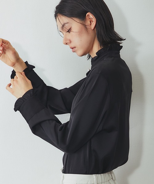 SMILE ORCHID(スマイルオーキッド)の「フリルブラウス(シャツ/ブラウス・レディース・ホワイト/ブラック・M)」の16枚目の写真